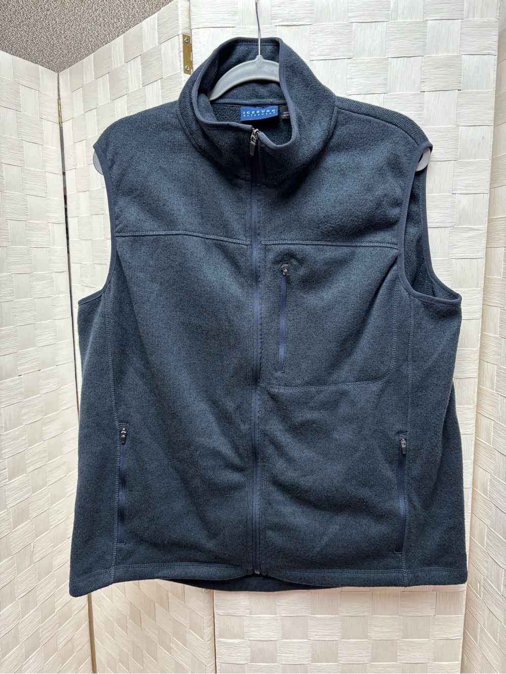 Iceburg Outerwear Men's Navy Fleece Vest - Full Zip - Large